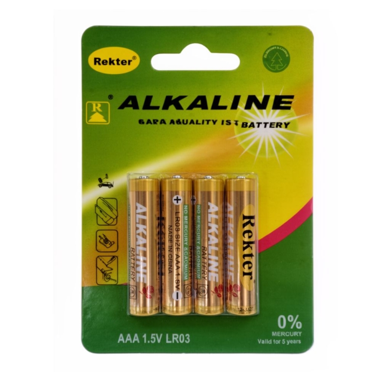 Αλκαλικές Μπαταρίες AAA 1.5V Rekter – 4 Τεμάχια