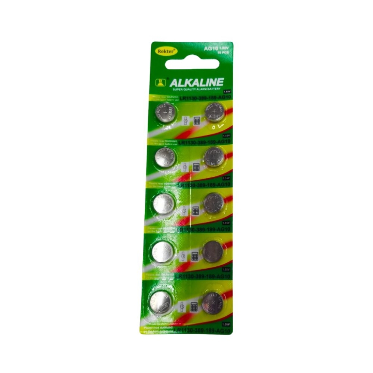 Αλκαλικές Μπαταρίες AG10 1.55V (LR1130 / 389 / 189) – Σετ 10 Τεμ.