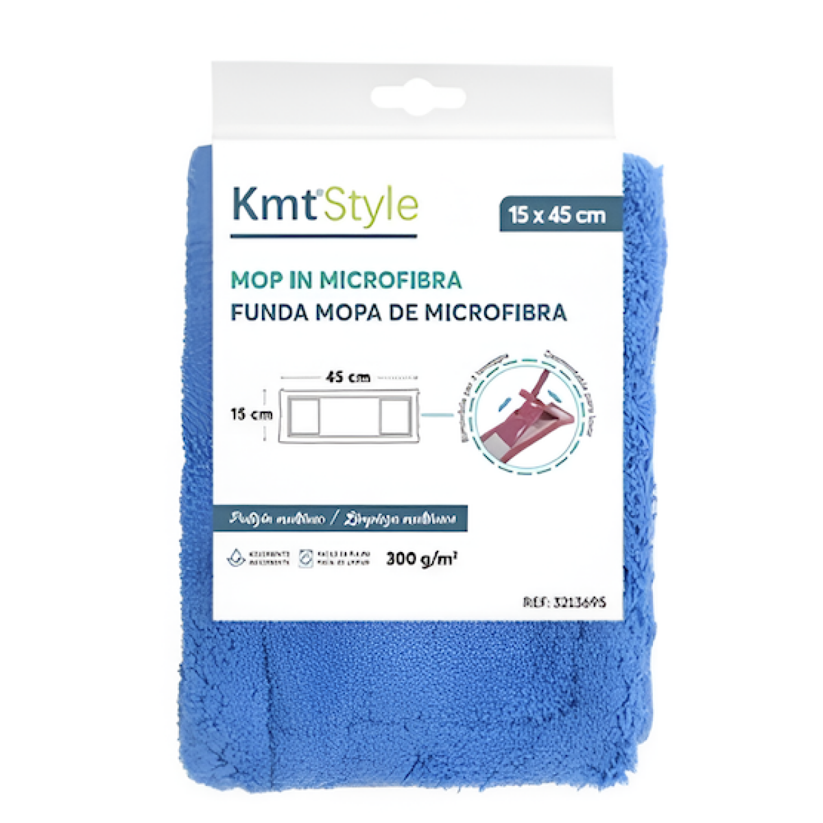 Ανταλλακτικό Πανί Σφουγγαρίστρας Microfiber 45x15cm Μπλε 3213695 - Image 2