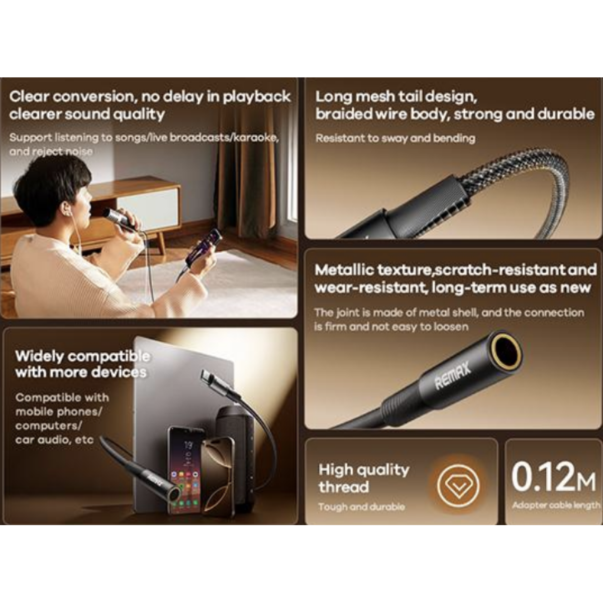 Αντάπτορας Ήχου Lightning Σε AUX 3.5mm Θηλυκό 12cm Remax CB08 - Image 3
