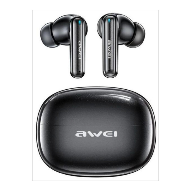 Ασύρματα In-Ear Ακουστικά Μαύρα με Active Noise Cancellation και Θήκη Φόρτισης Awei T92 AI
