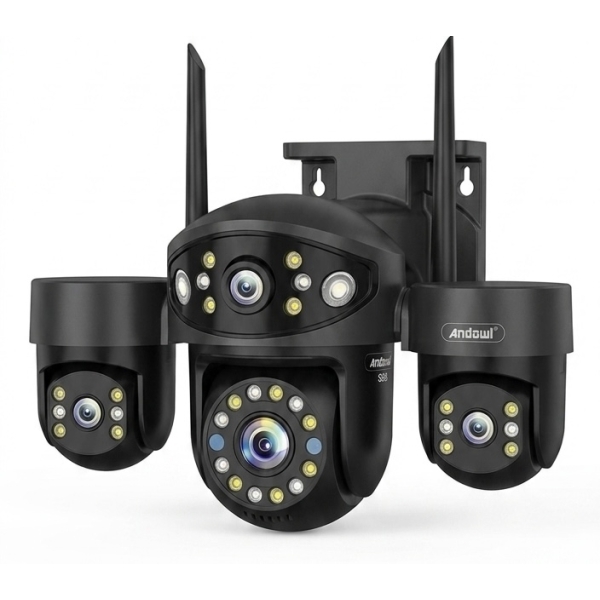 Ασύρματη Κάμερα Ασφαλείας WiFi 4K Τριπλού Φακού Με Νυχτερινή Όραση Andowl TS66