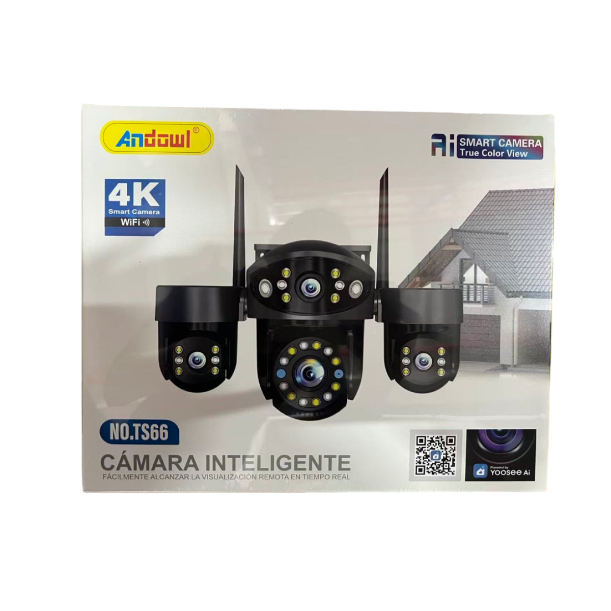 Ασύρματη Κάμερα Ασφαλείας WiFi 4K Τριπλού Φακού Με Νυχτερινή Όραση Andowl TS66 - Image 2