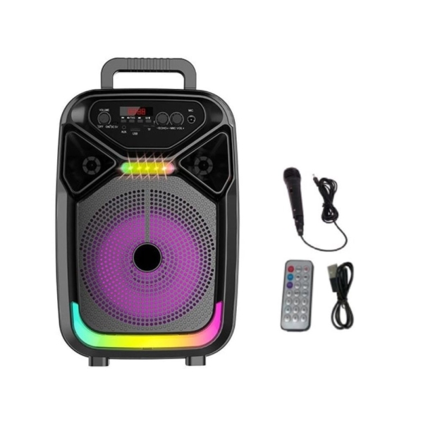 Bluetooth Karaoke Ηχείο ABS-8105 8" με Ενσύρματο Μικρόφωνο & RGB Φωτισμό