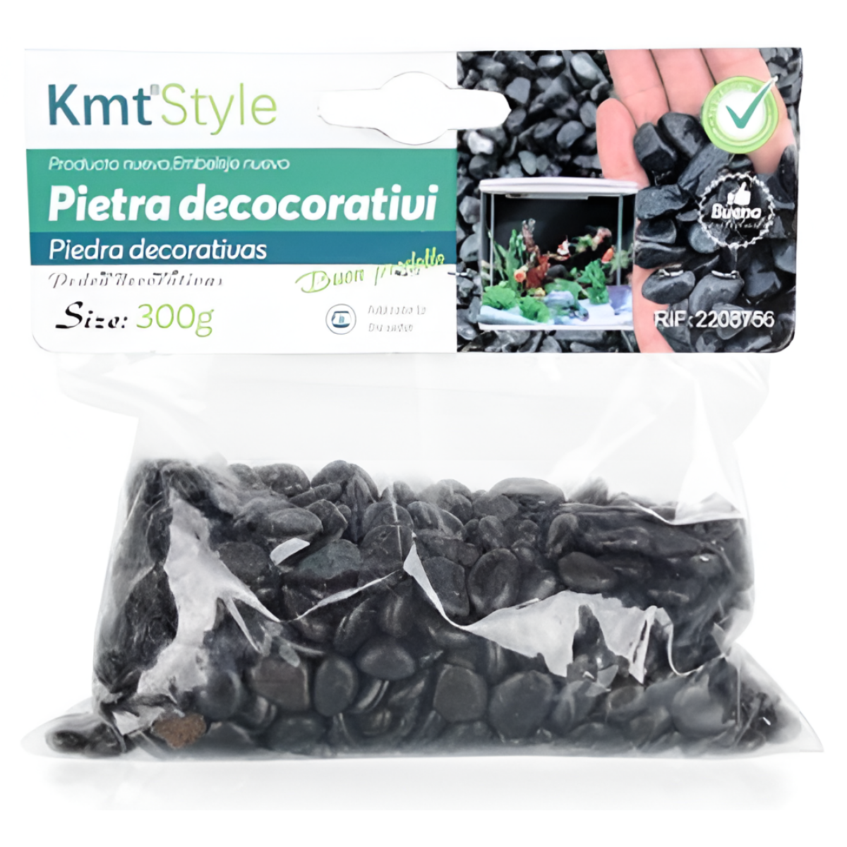 Διακοσμητικά Μαύρα Χαλίκια Για Ενυδρείο 300gr 4-6mm Kmt Style 2208756 - Image 3