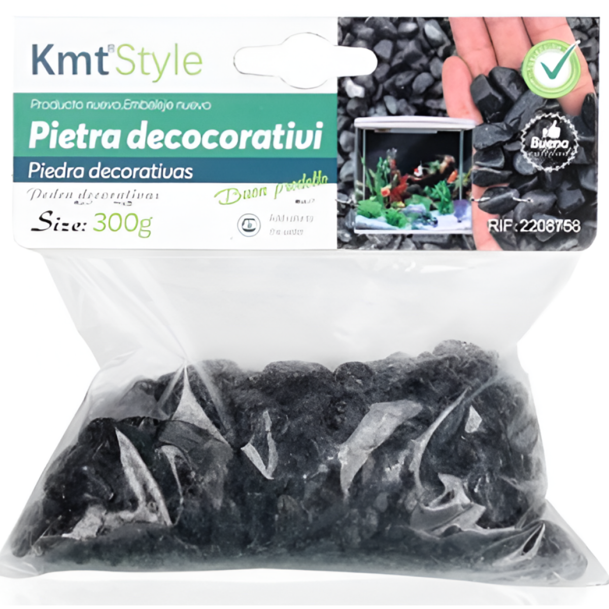 Διακοσμητικά Μαύρα Χαλίκια Για Ενυδρείο 300gr 6-9mm Kmt Style 2208758