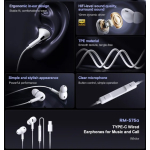 Ενσύρματα Ακουστικά USB Type-C Με Μικρόφωνο Λευκά Remax RM-570A - Image 3