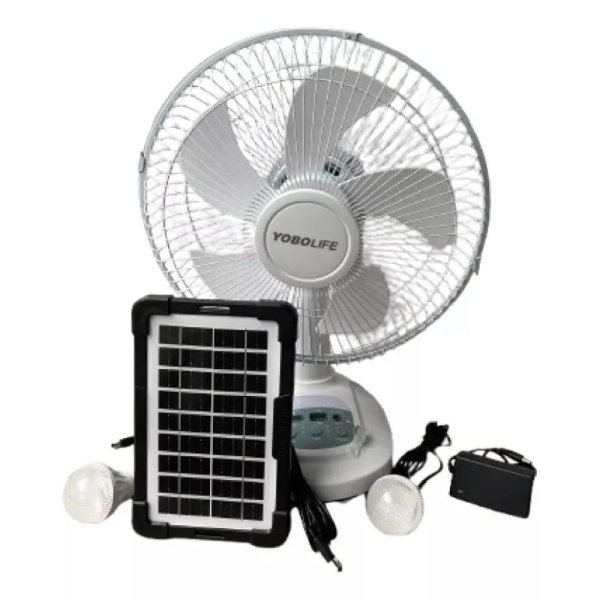Επιτραπέζιος Ανεμιστήρας 12'' Με Φωτισμό LED & Ηλιακή Φόρτιση Yobolife LM-812