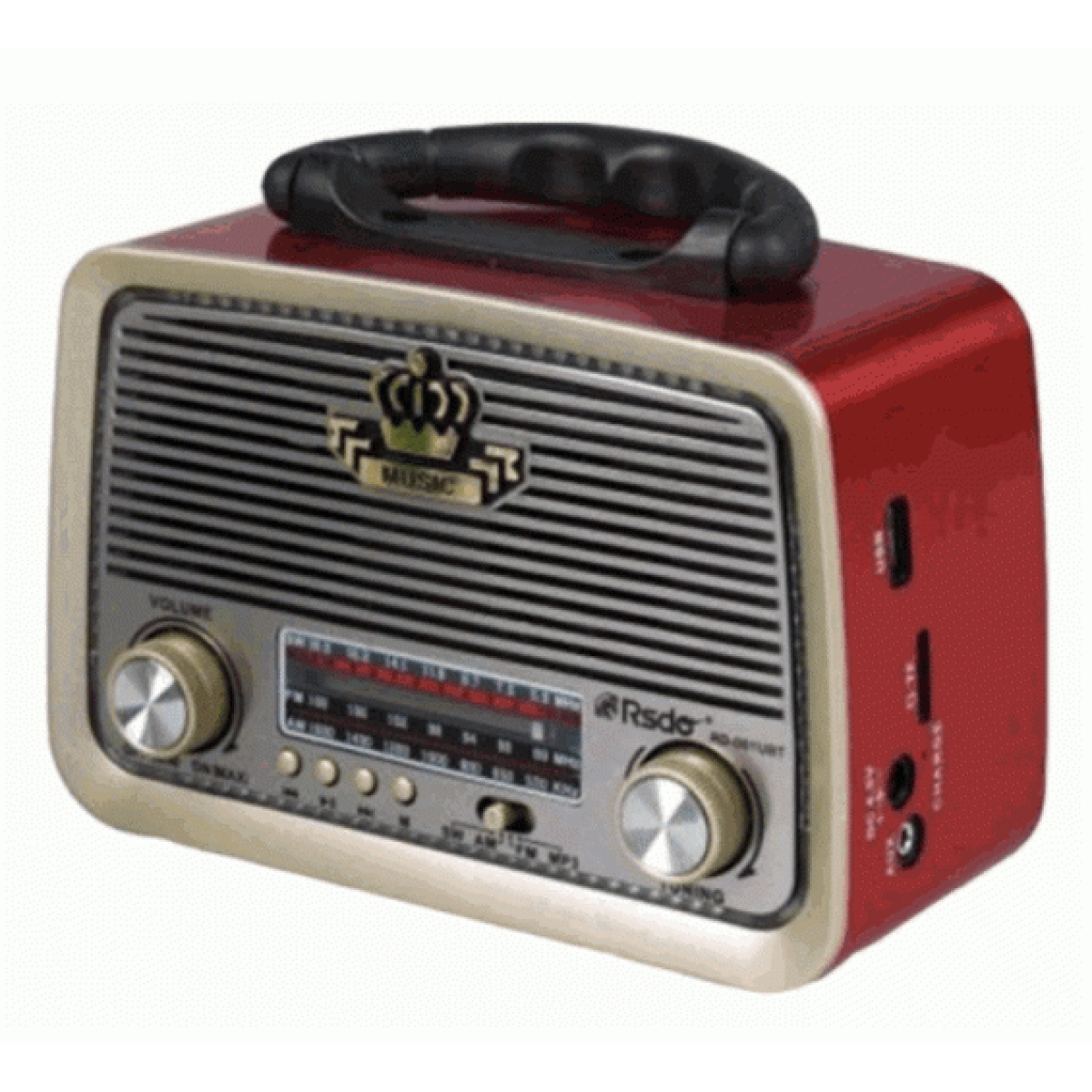 Φορητό Ραδιόφωνο Retro Επαναφορτιζόμενο Με MP3/USB/Κάρτα Μνήμης RD-061U - Image 2