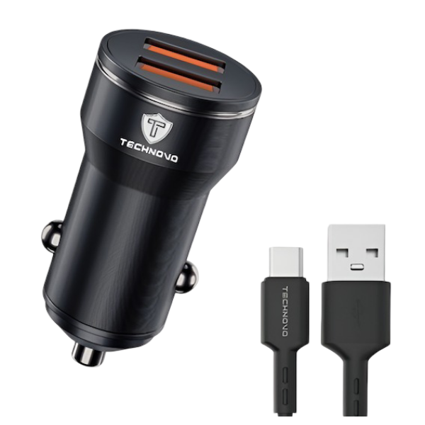 Φορτιστής Αυτοκινήτου USB 3.4A Με Καλώδιο USB Σε USB-C 1m Technovo TN-B020