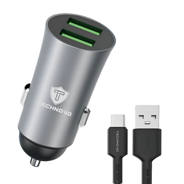 Φορτιστής Αυτοκινήτου USB 3.4A Με Καλώδιο USB Σε USB-C 1m Technovo TN-B022