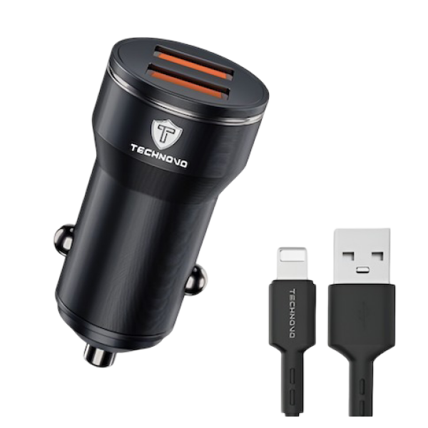 Φορτιστής Αυτοκινήτου USB-A 3.4A Με Καλώδιο USB Σε Lightning 1m Technovo TN-B019