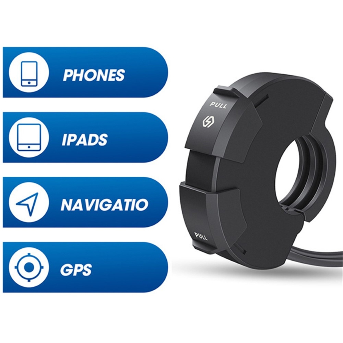 Φορτιστής Μοτοσυκλέτας USB-A & USB-C PD 30W Αδιάβροχος IP65 για Τιμόνι WUPP CS-1944 - Image 2