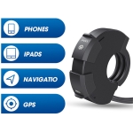 Φορτιστής Μοτοσυκλέτας USB-A & USB-C PD 30W Αδιάβροχος IP65 για Τιμόνι WUPP CS-1944 - Image 2