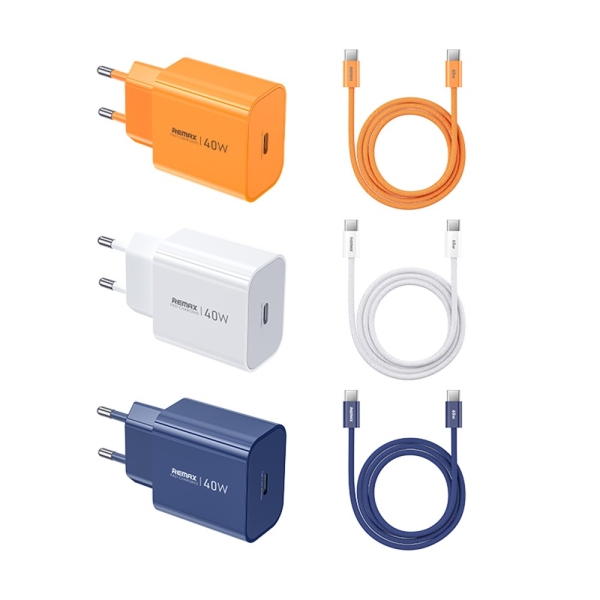 Φορτιστής Ταχείας Φόρτισης GaN 40W USB-C PD Με Καλώδιο USB-C 65W Remax CA10