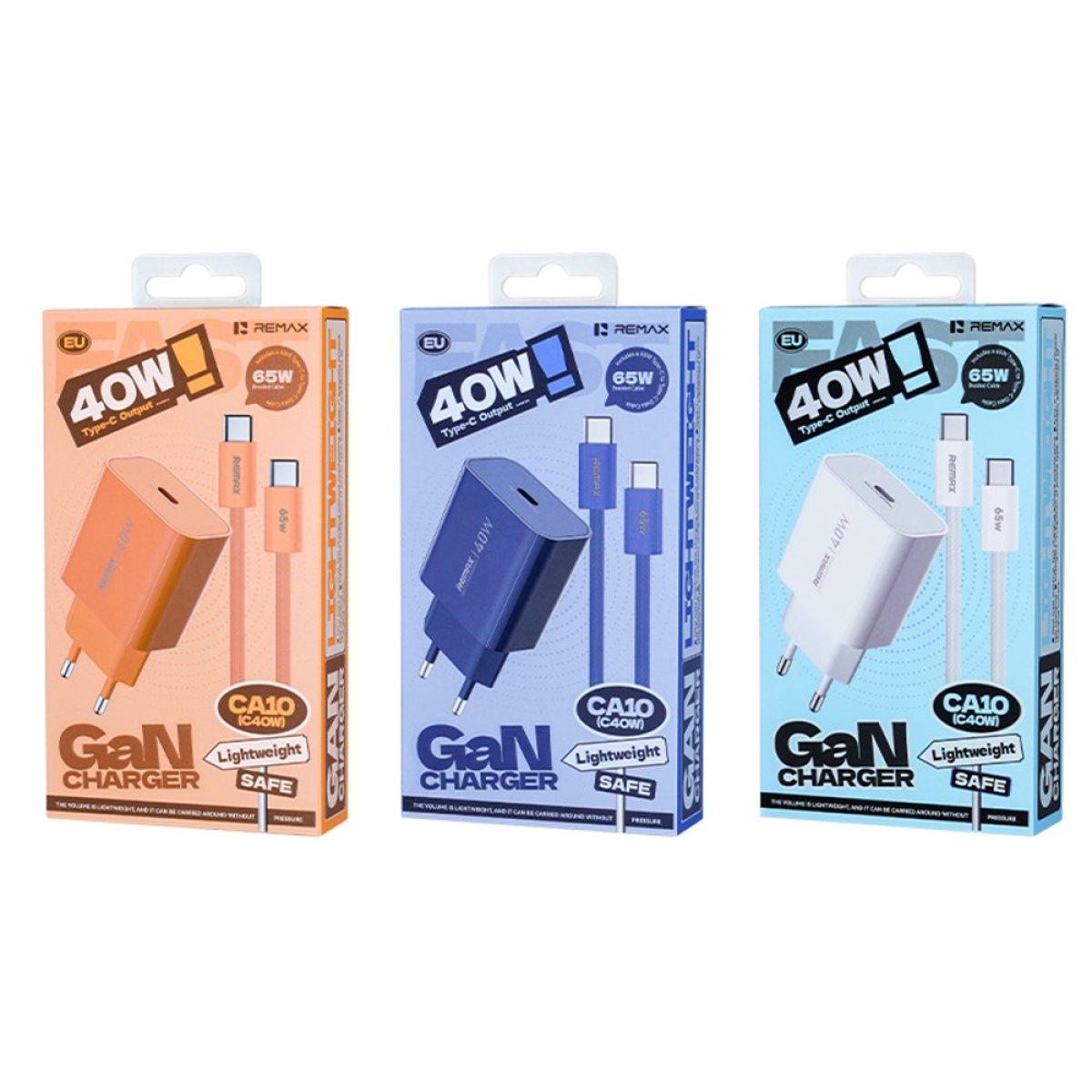 Φορτιστής Ταχείας Φόρτισης GaN 40W USB-C PD Με Καλώδιο USB-C 65W Remax CA10 - Image 3