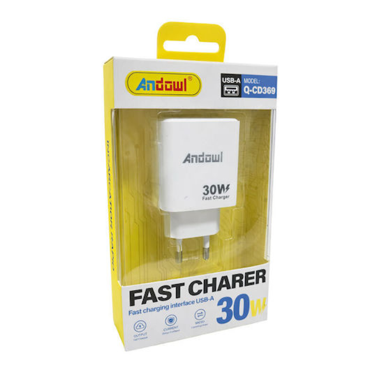 Φορτιστής Ταχείας Φόρτισης USB-A 30W Andowl Q-CD369 - Image 2