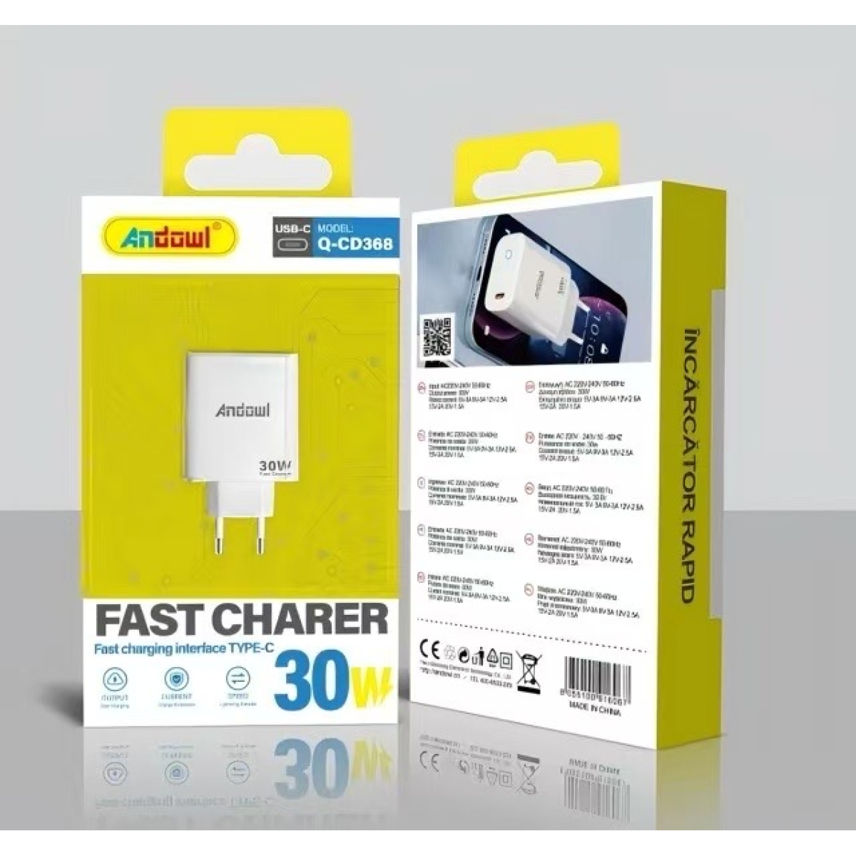Φορτιστής Ταχείας Φόρτισης USB-C 30W Andowl Q-CD368 - Image 2