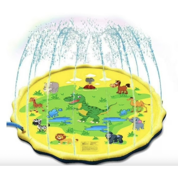 Φουσκωτό Splash Pad Με Συντριβάνι Νερού 170cm Ζωάκια
