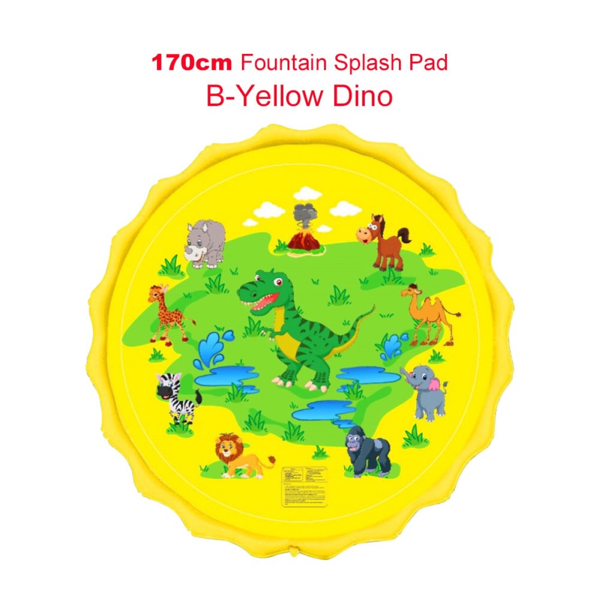 Φουσκωτό Splash Pad Με Συντριβάνι Νερού 170cm Ζωάκια - Image 2