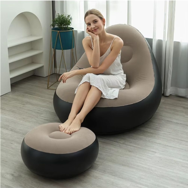 Φουσκωτός Καναπές Αναδιπλούμενος 90x110x85cm με Υποπόδιο