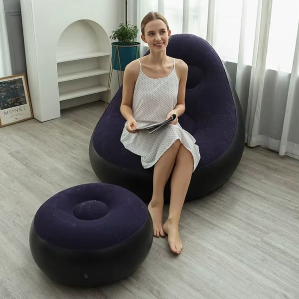 Φουσκωτός Καναπές Αναδιπλούμενος 90x110x85cm με Υποπόδιο