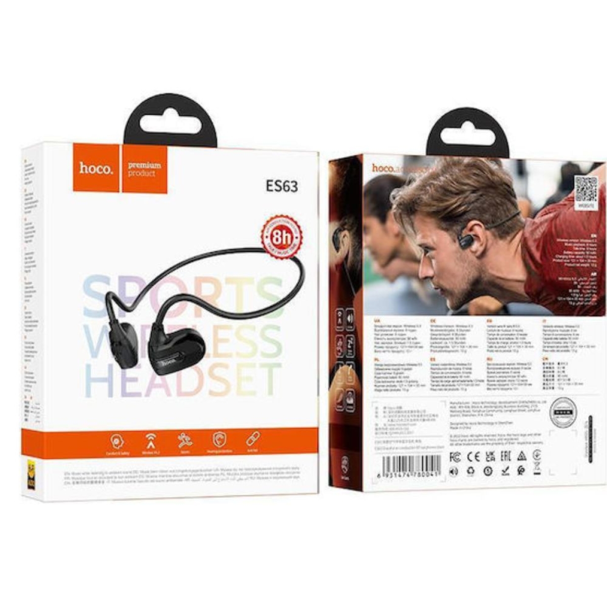 Hoco ES63 Open-Ear Bluetooth Ακουστικά με Αντοχή στον Ιδρώτα