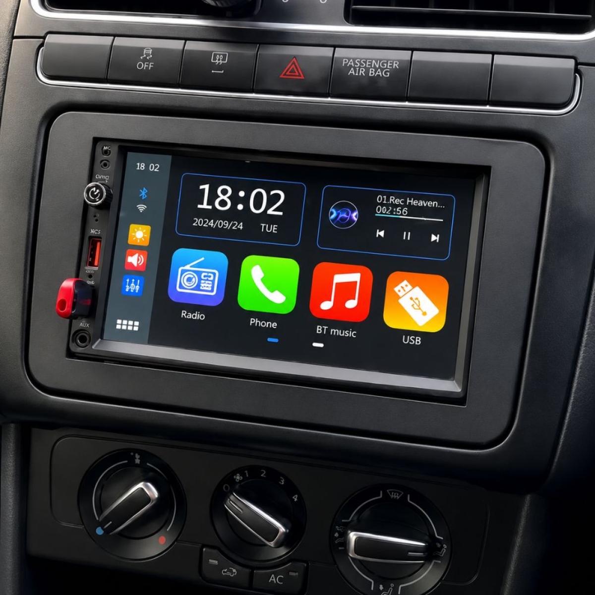 Ηχοσύστημα Αυτοκινήτου 2DIN Bluetooth/MP5 Player/FM/USB με Οθόνη Αφής 7", Apple CarPlay & Mirror Link 7050CP