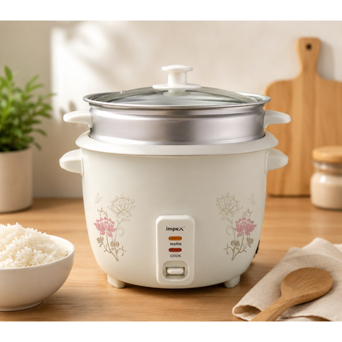 Ηλεκτρική Ρυζιέρα 1.5L 500W Αντικολλητική με Λειτουργία Διατήρησης Θερμοκρασίας - Image 2