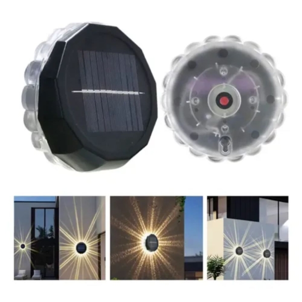 Ηλιακά Φωτιστικά Κήπου Τοίχου LED Solar Light 2τμχ