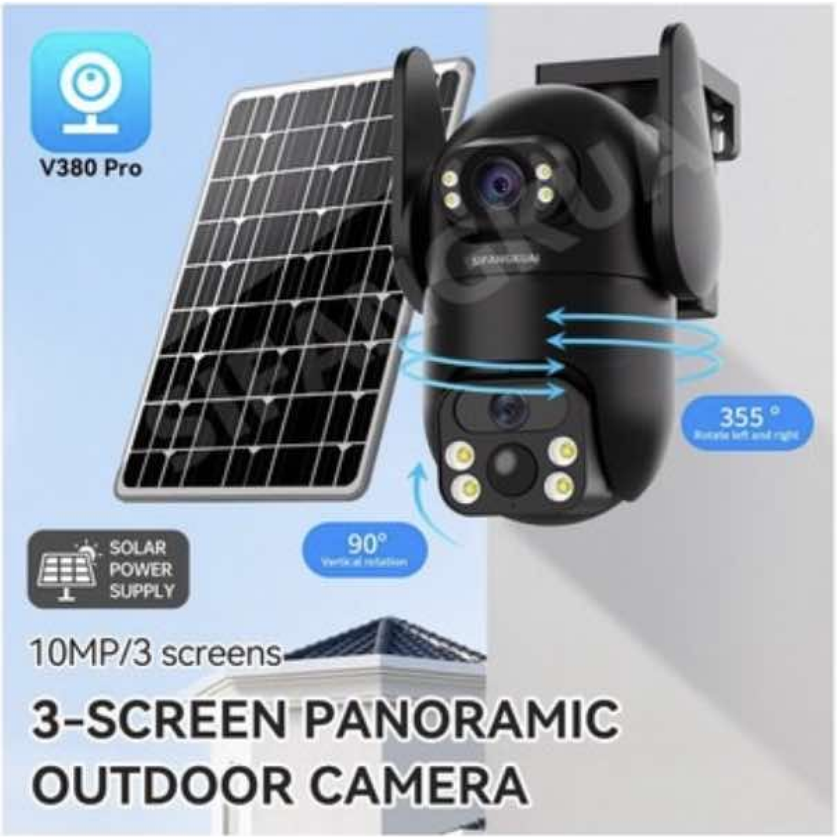 Ηλιακή IP Κάμερα Ασφαλείας PTZ 6MP 4G με Διπλό Φακό, Νυχτερινή Όραση & Αμφίδρομη Επικοινωνία QDH-118 - Image 2