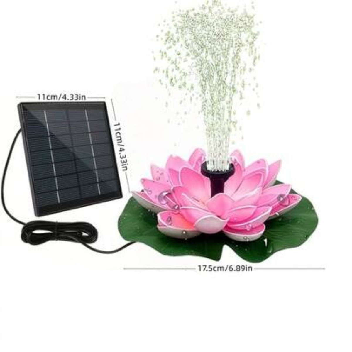 Ηλιακό Συντριβάνι Λωτός για Λίμνη & Κήπο με Solar Panel και Αντλία Νερού