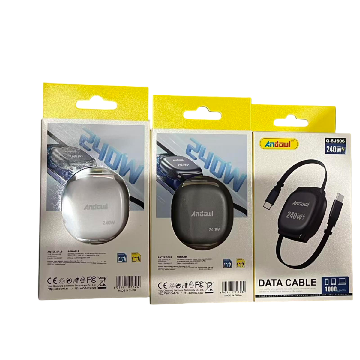 Καλώδιο Φόρτισης Και Μεταφοράς Δεδομένων USB-C Σε USB-C 240W 1m Andowl Q-SJ606 - Image 4