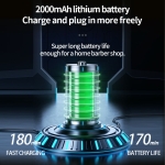 Κουρευτική Μηχανή Kemei KM-1595 Επαναφορτιζόμενη USB