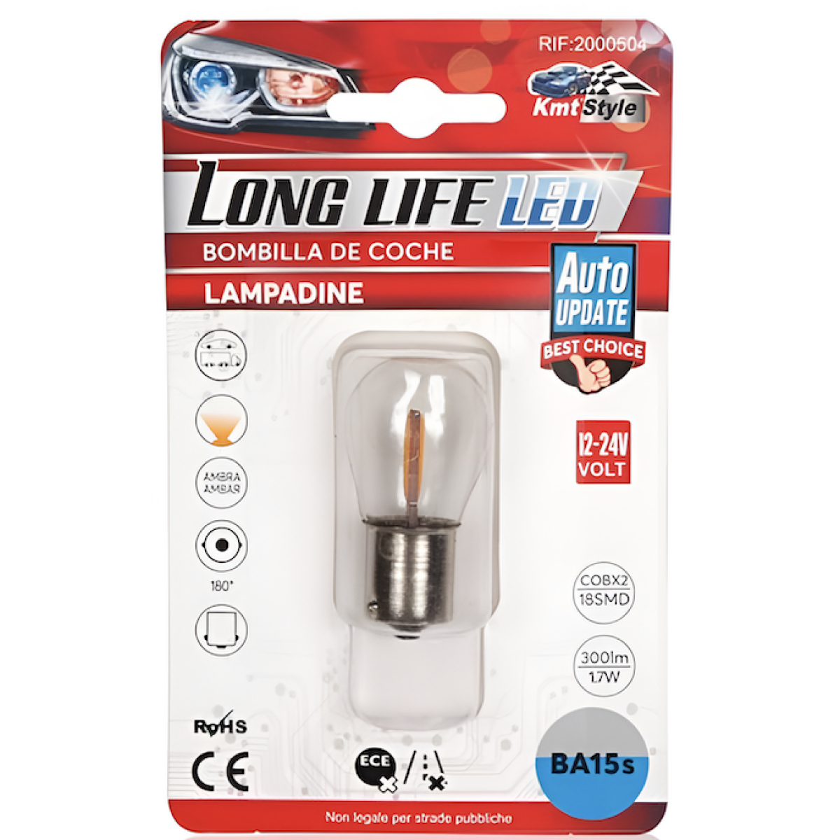 Λάμπα LED Αυτοκινήτου BA15s Πορτοκαλί 12-24V 1.7W 2000504 - Image 2