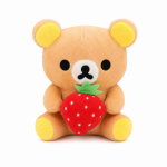 Λούτρινο Αρκουδάκι με Φράουλα 18cm από Απαλό Plush Ύφασμα N16