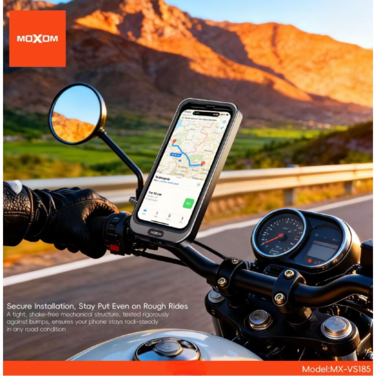 Moxom MX-VS185 Βάση Κινητού Μοτοσυκλέτας για Καθρέπτη