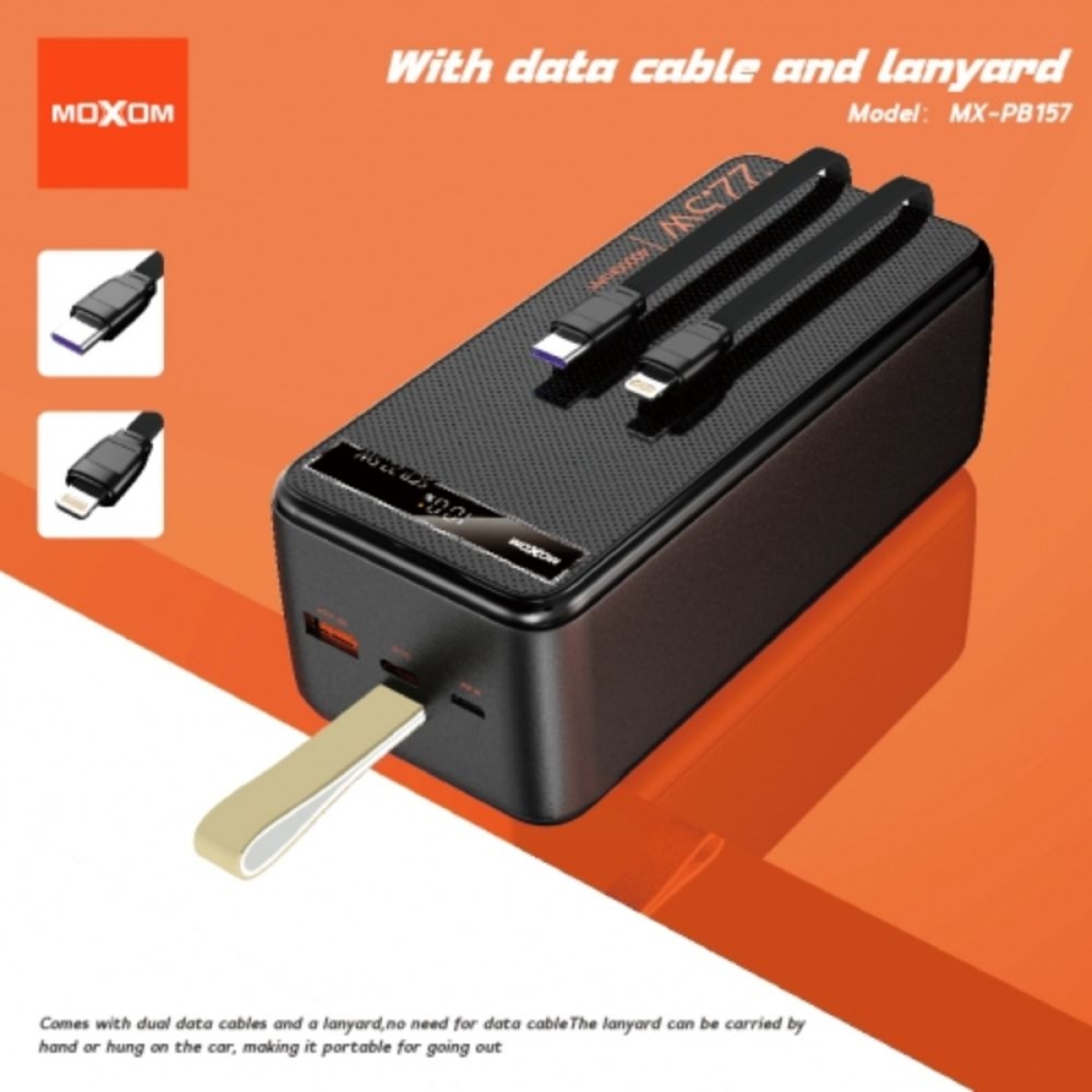 Moxom Power Bank MX-PB157 40000mAh PD20W + SCP22.5W με LCD Οθόνη