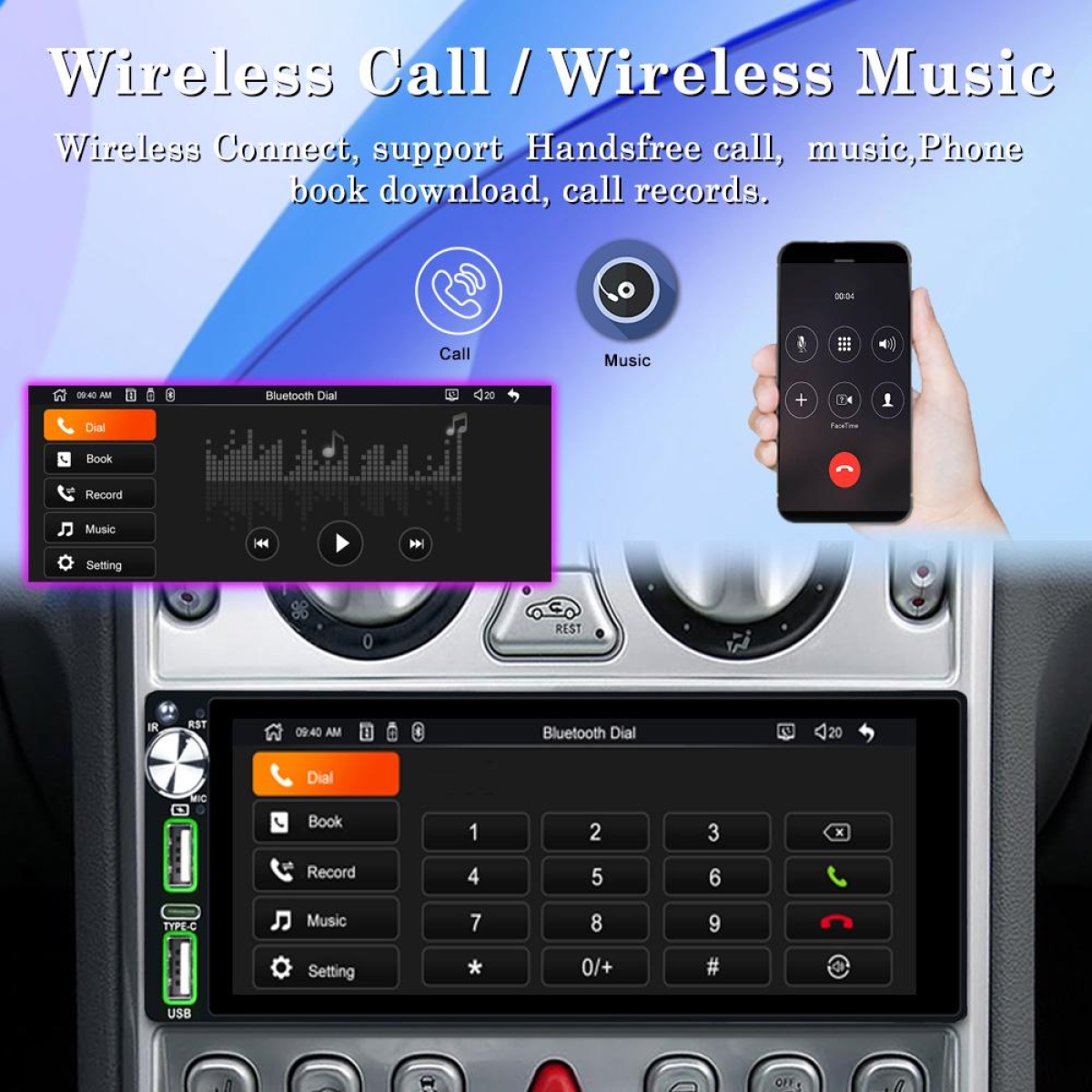 MP5 Οθόνη Αυτοκινήτου 6.86" 1DIN Με Wireless CarPlay Android Auto Bluetooth Και IPS Οθόνη - Image 9