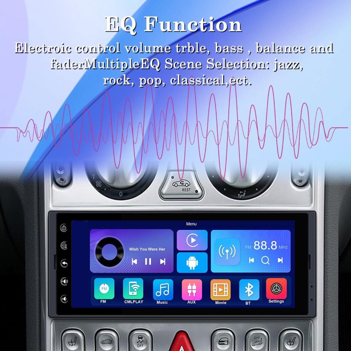 MP5 Οθόνη Αυτοκινήτου 6.86" 1DIN Με Wireless CarPlay Android Auto Bluetooth Και IPS Οθόνη - Image 8
