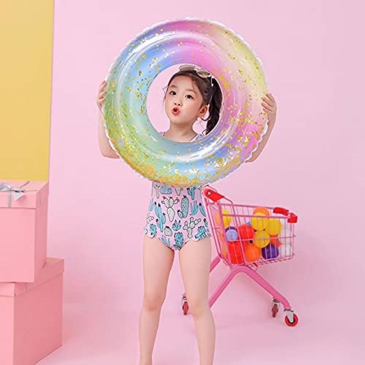 Παιδικό Φουσκωτό Σωσίβιο Glitter Rainbow 66cm - Image 4