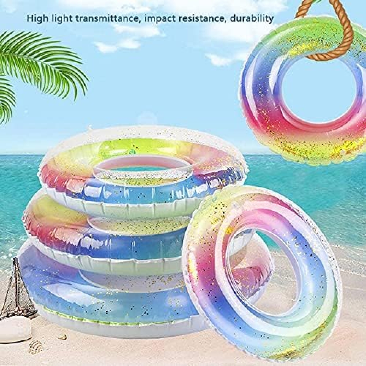 Παιδικό Φουσκωτό Σωσίβιο Glitter Rainbow 66cm - Image 5