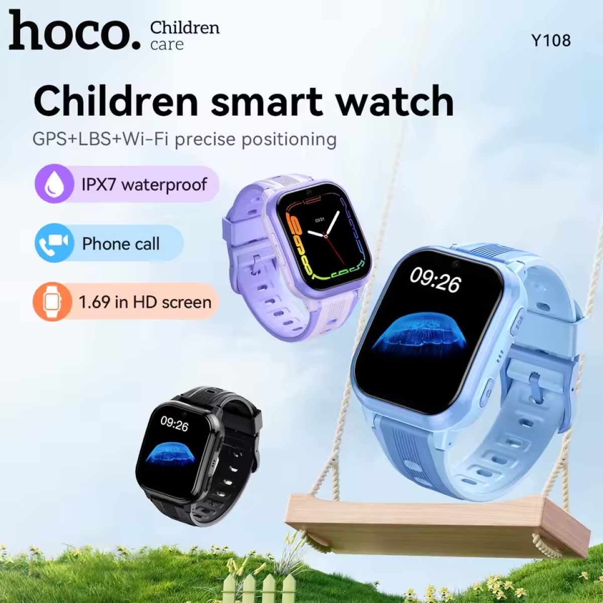 Παιδικό Smartwatch 4G με GPS, SOS, Κάμερα και Υποδοχή Nano SIM IPX7 HOCO Y108 - Image 2