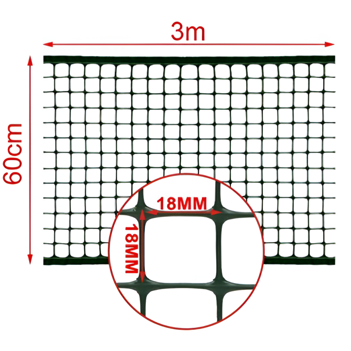 Πλέγμα Κήπου Πλαστικό 60cm x 3m Kmt Style 9369414 - Image 2