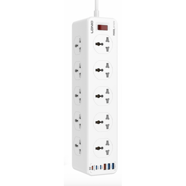 Πολύπριζο 10 Θέσεων Με 3 USB-A Και 3 USB-C PD 30W 2500W 2m LDNIO SC10610C