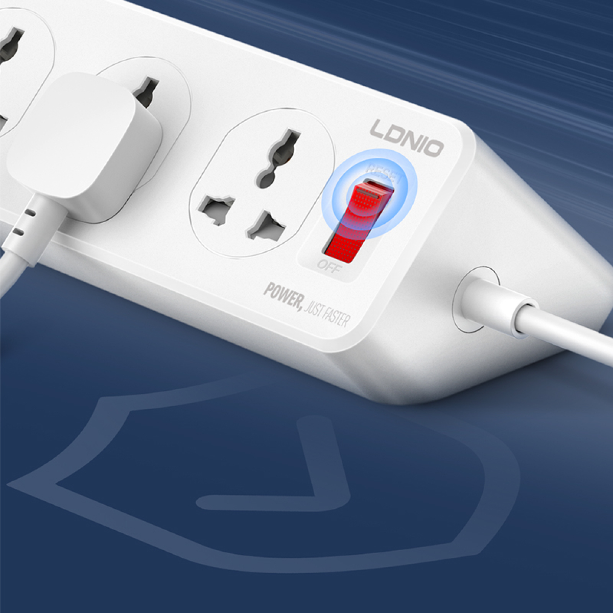 Πολύπριζο 10 Θέσεων Με 3 USB-A Και 3 USB-C PD 30W 2500W 2m LDNIO SC10610C - Image 6
