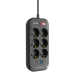 Πολύπριζο 6 Θέσεων Με 2 USB-A Και 2 USB-C 2500W 2m LDNIO SE6403C