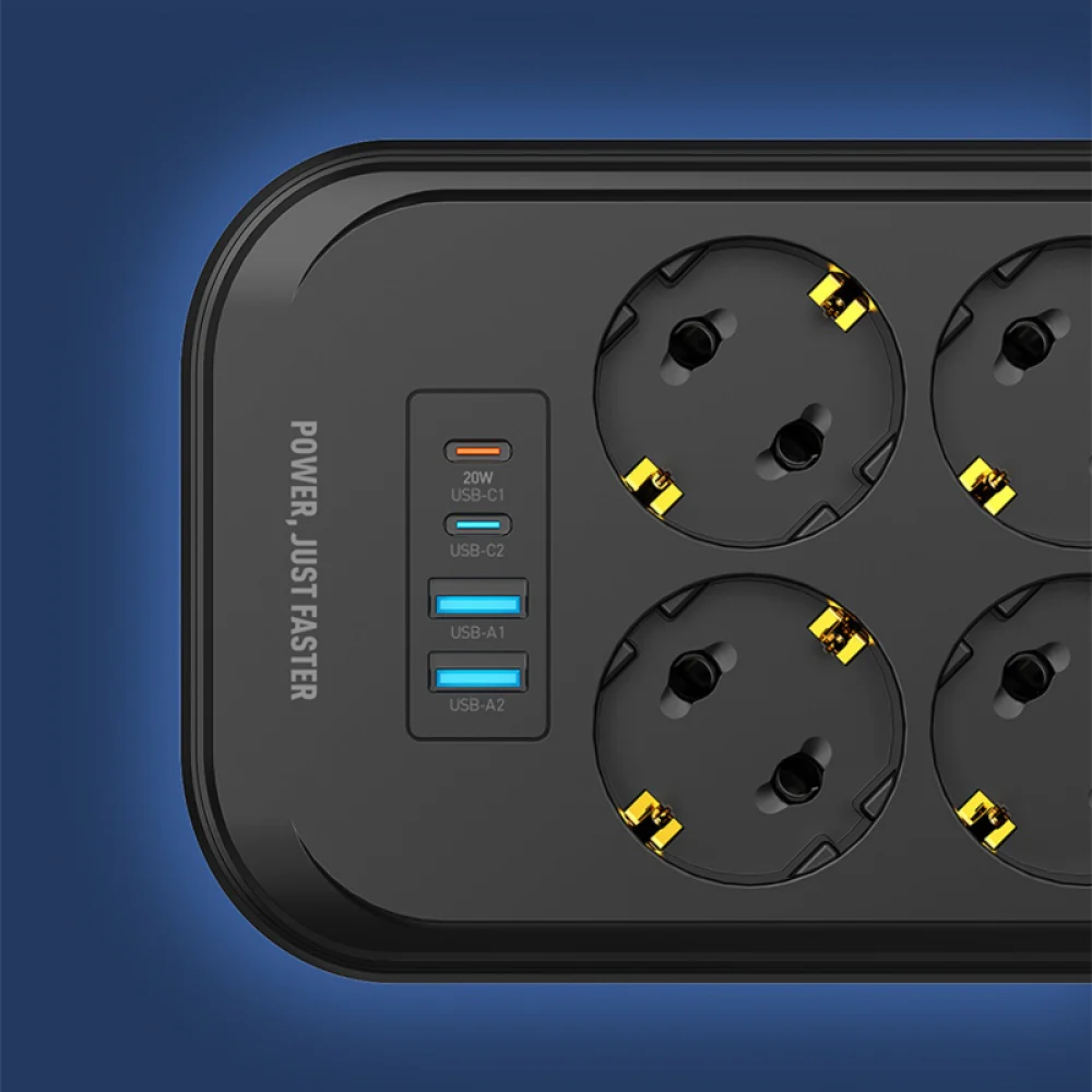 Πολύπριζο 6 Θέσεων Με 2 USB-A Και 2 USB-C 2500W 2m LDNIO SE6403C - Image 2