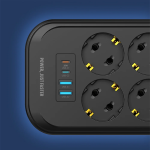 Πολύπριζο 6 Θέσεων Με 2 USB-A Και 2 USB-C 2500W 2m LDNIO SE6403C - Image 2