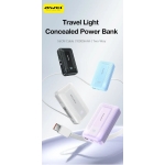 Power Bank 10000mAh Με Ενσωματωμένα Καλώδια USB-C Και Lightning Και Γρήγορη Φόρτιση 22.5W Awei PA-1 - Image 2